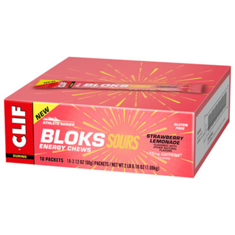 Clif Bar Clif Shot Bloks - Sour Strawberry Lemonade, with 25mg Caffeine