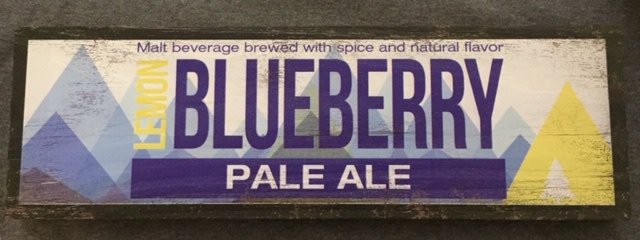 Lemon Blueberry Pale Ale Wood Sign 17 1/2 x 5 1/2