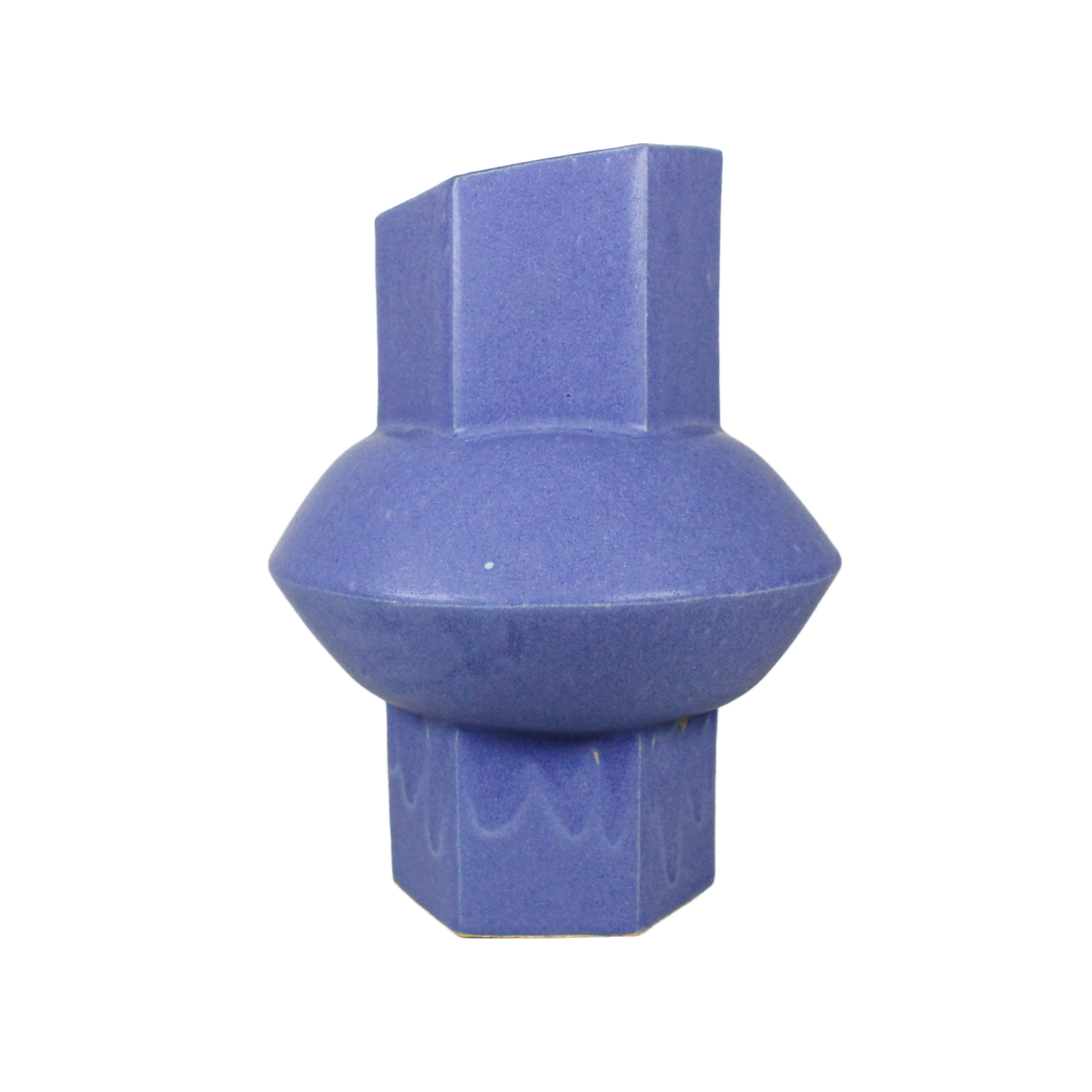 BZIPPY BZIPPY Tube Small Oval Vase -  Blue Matte
