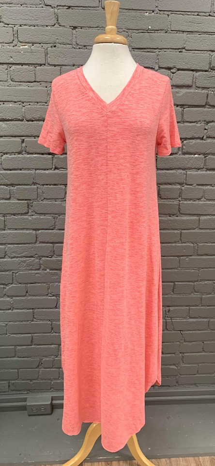 coral t shirt dress