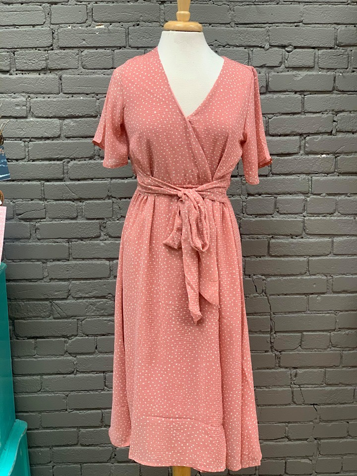 rose polka dot dress