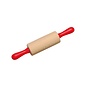 Gluckskafer Wooden Rolling Pin with Red Handles 21cm