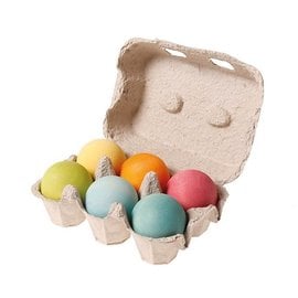 Grimms 6 Wooden Balls (Pastel Colours) by Grimms