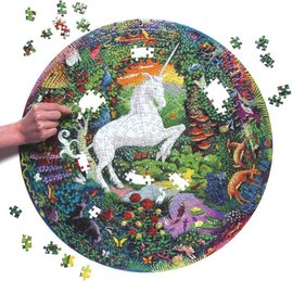 Eeboo Unicorn Garden 500 Piece Round Puzzle