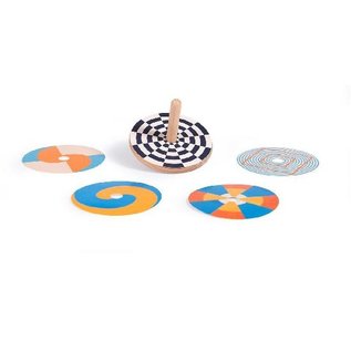Moulin Roty Optical Illusion Wooden Spinning Top Set