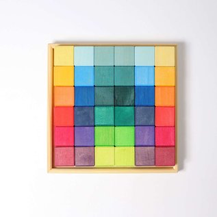 Grimms Wooden Rainbow Squares 4x4cm Building Set (36 Piece) by Grimms