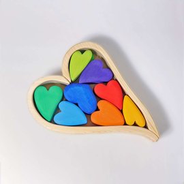 Grimms Rainbow Building Set Hearts by Grimms