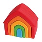 Grimms Rainbow Wooden Stacking House by Grimms