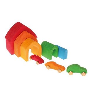 Grimms Rainbow Wooden Stacking House by Grimms