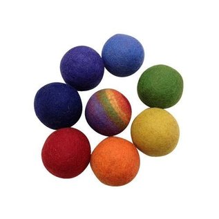 Papoose Wool Felt Rainbow Balls (8 Pieces) by Papoose