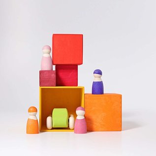Grimms Yellow-Orange Small Wooden Stacking Boxes by Grimms