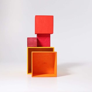 Grimms Yellow-Orange Small Wooden Stacking Boxes by Grimms