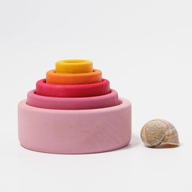 Grimms Lollipop Coloured Wooden Stacking & Nesting Bowls by Grimms