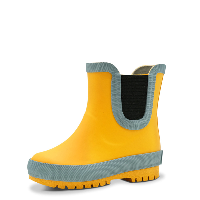 yellow rain boots in store