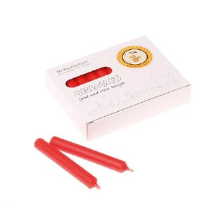 Grimms Red Colour, 10% Beeswax Candles for Birthday Ring - 12Pk