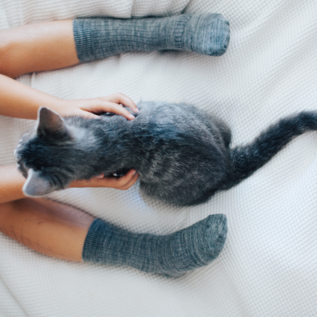 Lamington Grey Rib Merino Wool Crew Length Socks