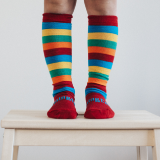 Lamington Scooter Rainbow Print Merino Wool Knee High Socks