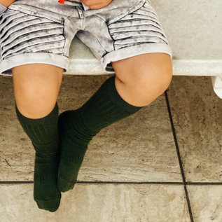 Lamington Caper Green Merino Wool Knee High Socks