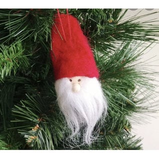 Silver Tree Felt Santa Gnome Ornament