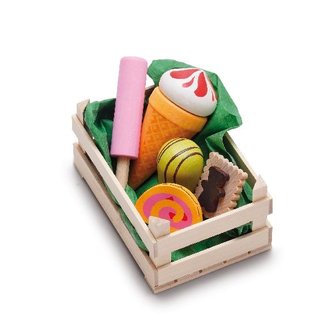 Erzi Wooden Play Food - Small Set Assorted Wooden Crate by Erzi