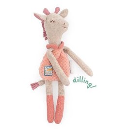 Moulin Roty Pink Giraffe Rattle Soft Toy by Moulin Roty