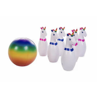 Hearthsong Inflatable Unicorn Bowling Set