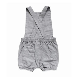 Beba Bean Vintage Linen Baby Romper - Grey Colour