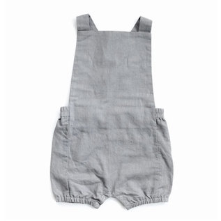 Beba Bean Vintage Linen Baby Romper - Grey Colour