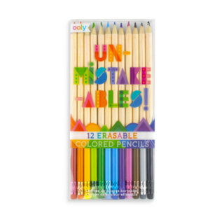 Ooly Un-Mistake-Ables Erasable Coloured Pencils (12 Pack)