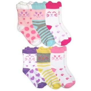 Jefferies Cat Crew Socks 6-Pack