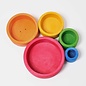 Grimms Rainbow Red Outside Wooden Nesting Bowls by Grimms