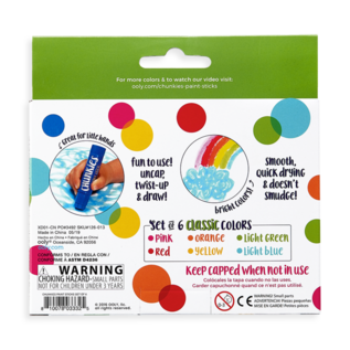 Ooly Chunkies Paint Sticks NEON (6-Pack) by Ooly