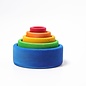 Grimms Rainbow Coloured Wooden Stacking & Nesting Bowls by Grimms (Blue Outside)