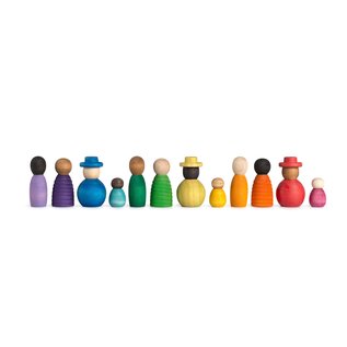 Grapat Wood Together Coloured Nins 12 Piece Set
