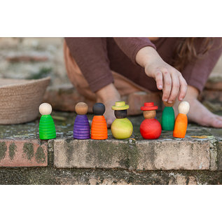 Grapat Wood Together Coloured Nins 12 Piece Set