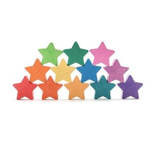 Coloured Wooden Stars by Ocamora (12 Piece)