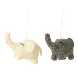 Silver Tree Felt Elephant Ornament