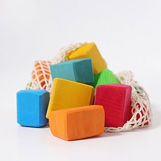 Grimms Large, Rounded Edge Multi-Colour Wooden Blocks by Grimms