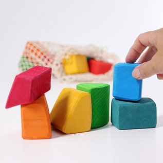 Grimms Large, Rounded Edge Multi-Colour Wooden Blocks by Grimms