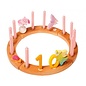Grimms 10% Beeswax Candles for Birthday Ring, Old Rose Colour