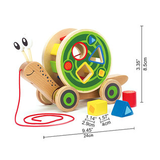 Hape Wooden Walk-Along Snail Shape Sorter and Pull Toy by Hape