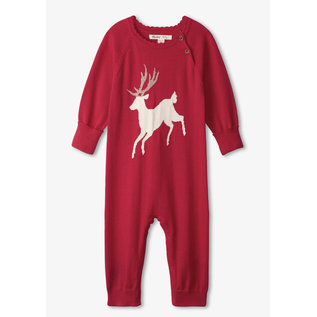 Hatley Red Reindeer Holiday Baby Sweater Romper
