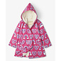 Hatley Twisty Rainbow Hearts Sherpa Lined Rain Jacket by Hatley