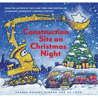 Book Construction Site  on Christmas Night Hardcover Book
