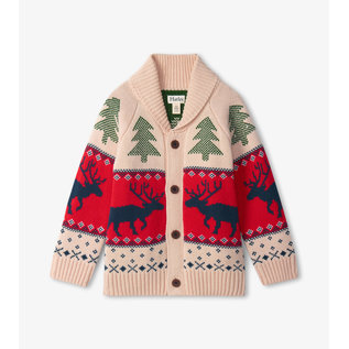 Hatley Holiday Elk Shawl Cardigan by Hatley