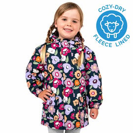 Jan & Jul by Twinklebelle Winter Flowers Print Fleece Lined Rain Jacket by Jan & Jul