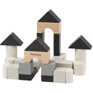 Plan Toys Construction Set Wooden Blocks in Small Tin