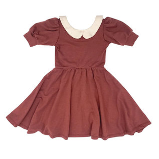 A Little Lovely Company Burgundy with Peter Pan Collar Penelope Dress