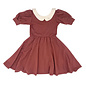 Little & Lively Burgundy with Peter Pan Collar Penelope Dress