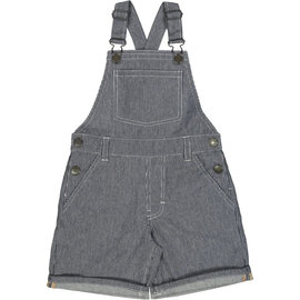 WHEAT KIDS Navy Denim Stripe Overall Shortie By Wheat